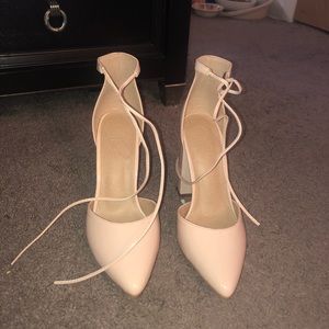 charlotte russe never been used light tan heels!!